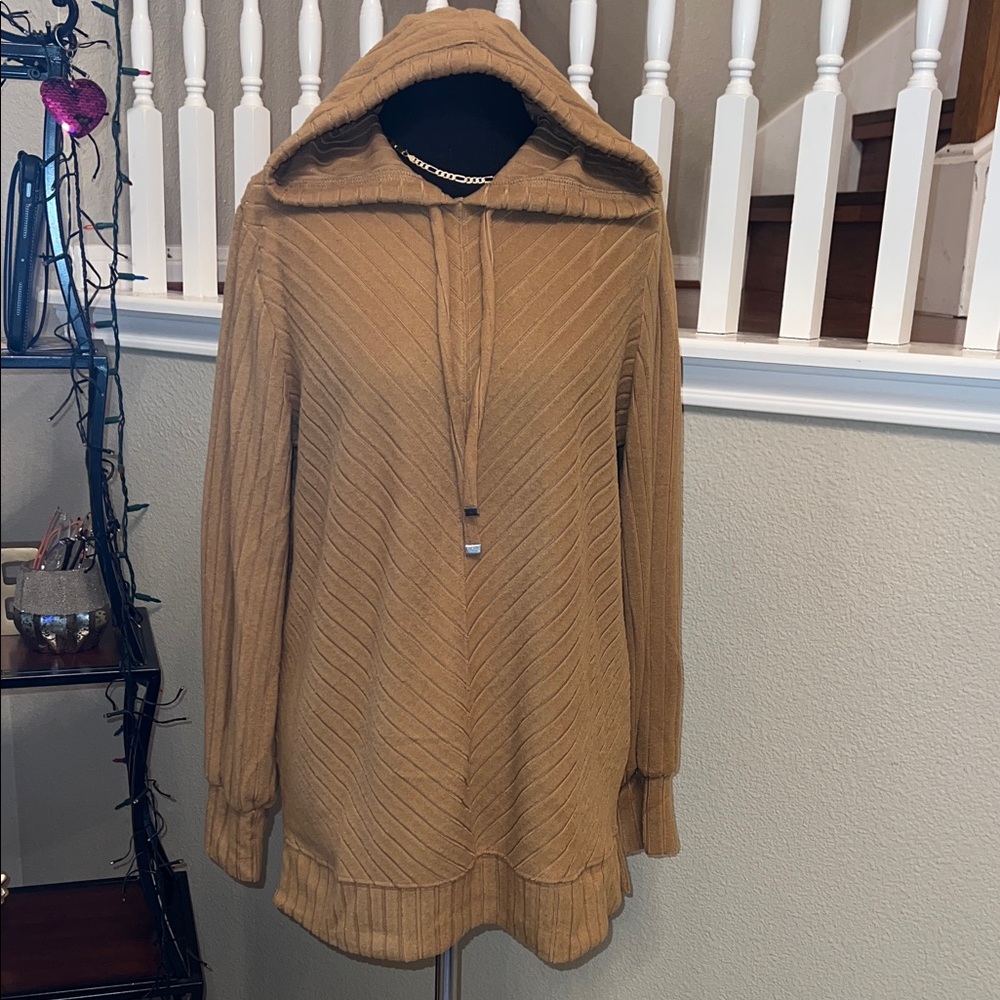 Nine West Camel Hooded Sweatshirt